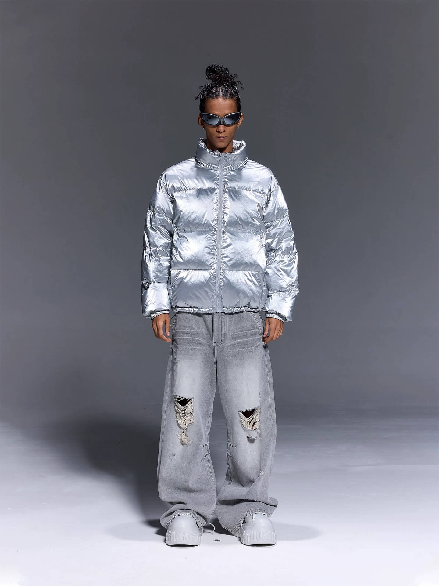 1807 Glossy Silver Down Jacket