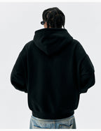 MEDM Flower Embroidered Zip Up Hoodie