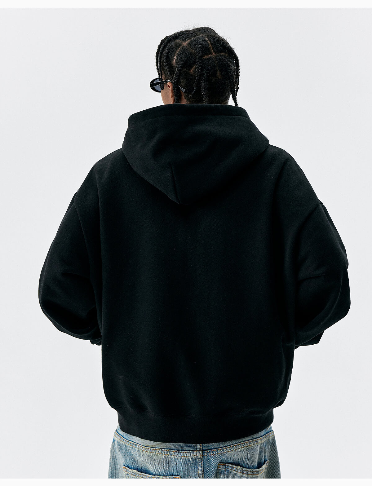 MEDM Flower Embroidered Zip Up Hoodie