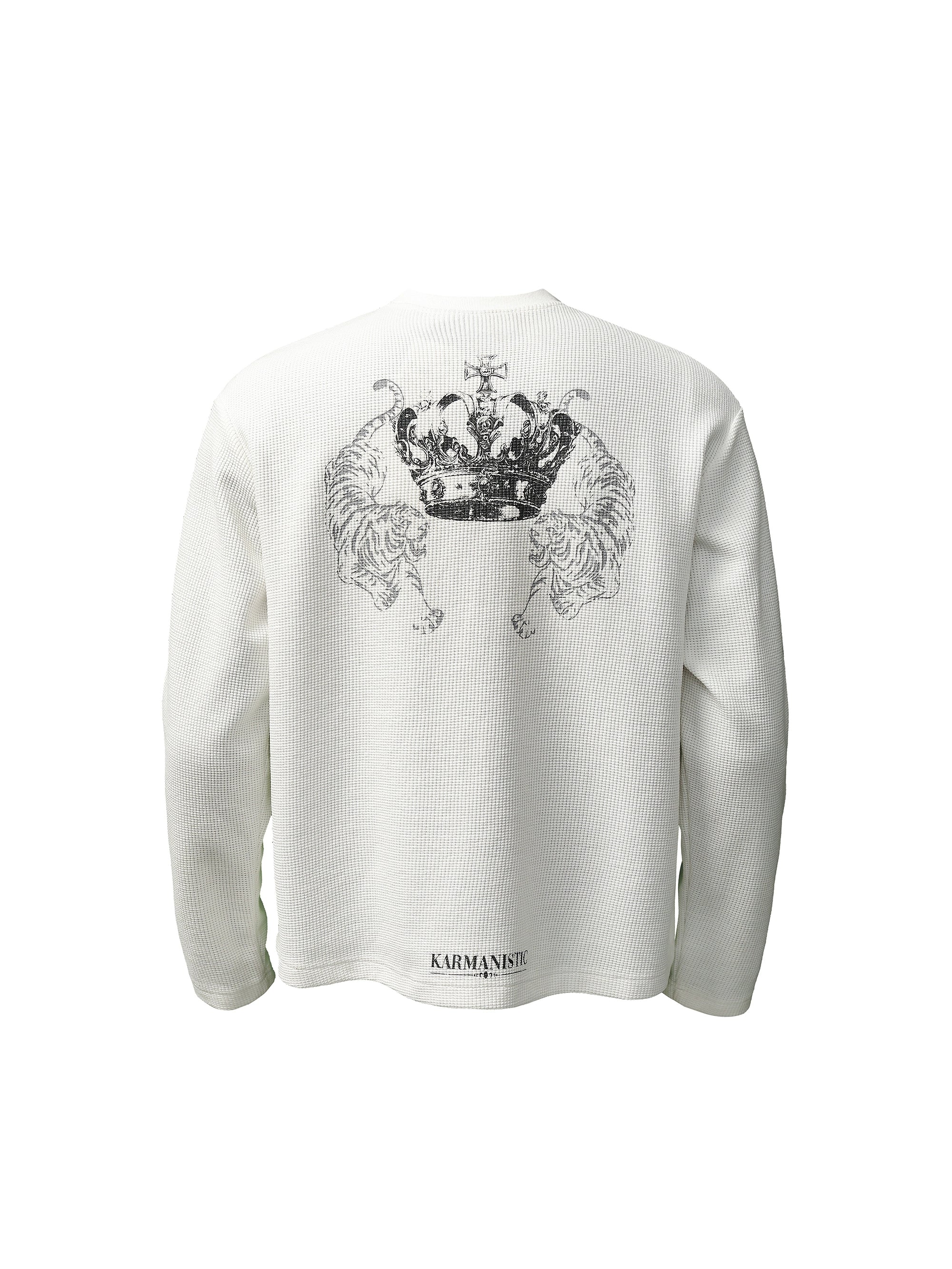KARMANISTIC Printed Waffle Long Sleeve Tee