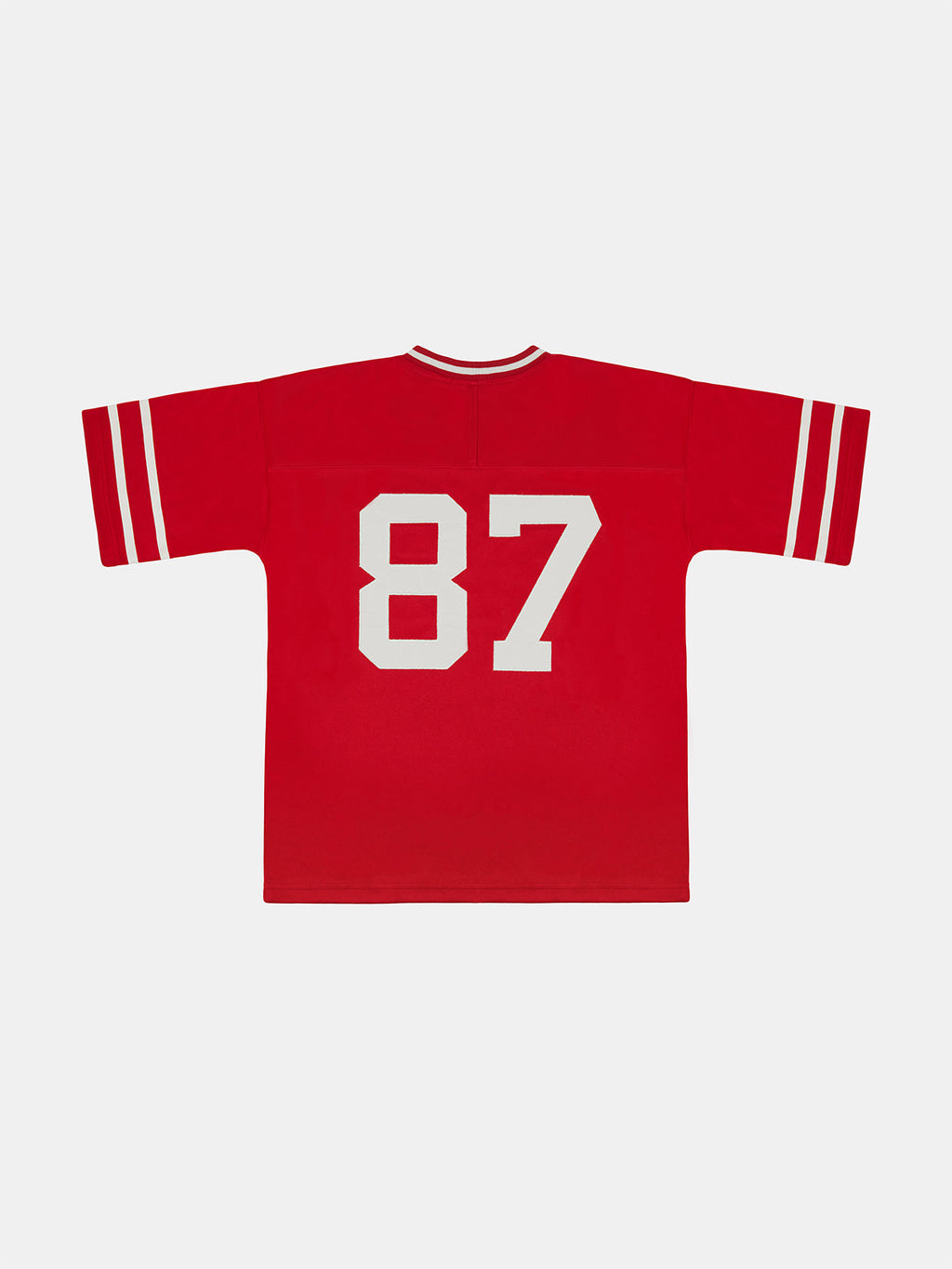 MHARF Red 87 Patch Embroidery Bar Stripe Hockey Jersey