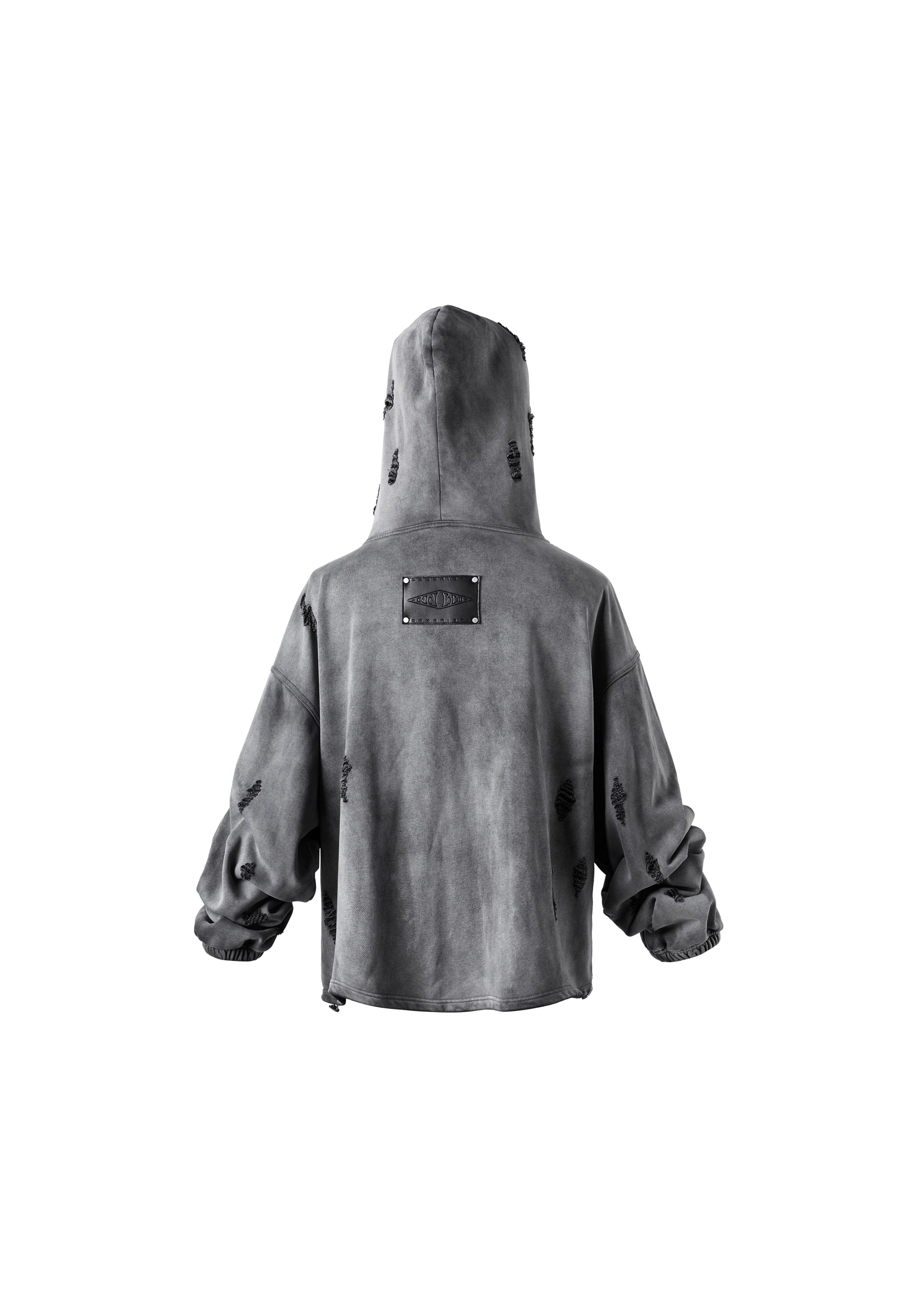 KARMANISTIC Distressed Washed Rivets Hoodie