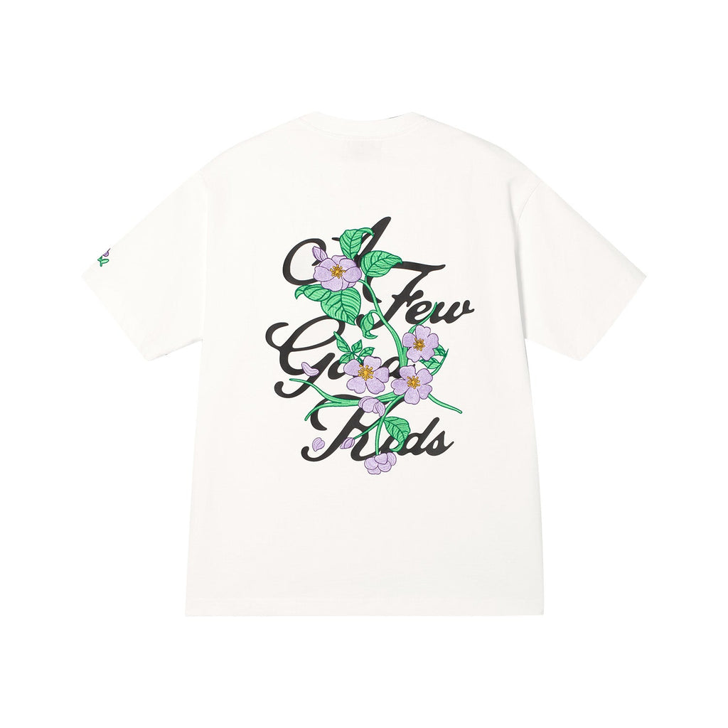 AFGK Flower Embroidered Logo Print Tee