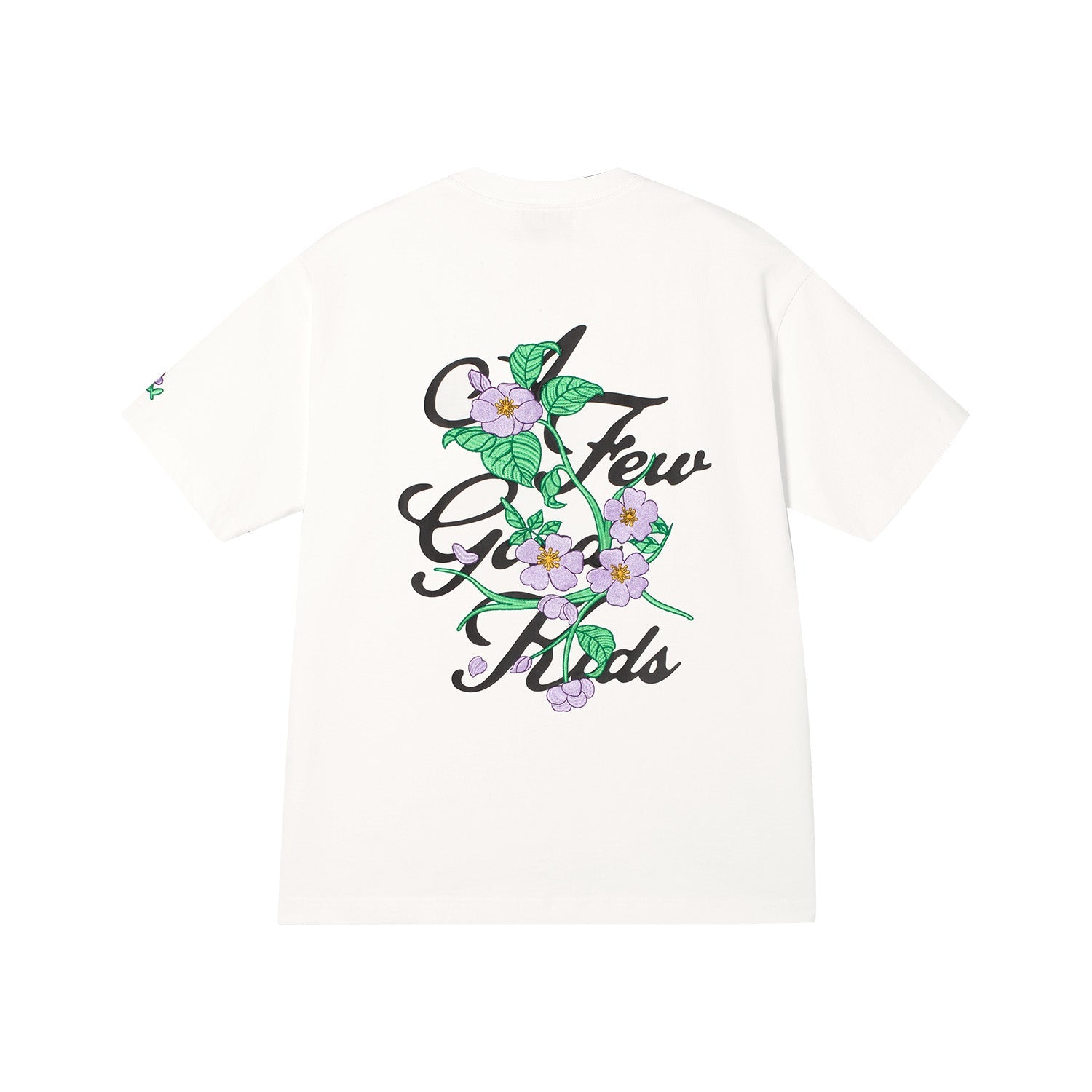 AFGK Flower Embroidered Logo Print Tee