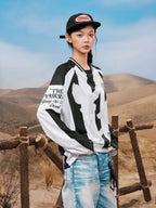 YADcrew Lace Peace Dove Striped Long Sleeve Soccer Jersey