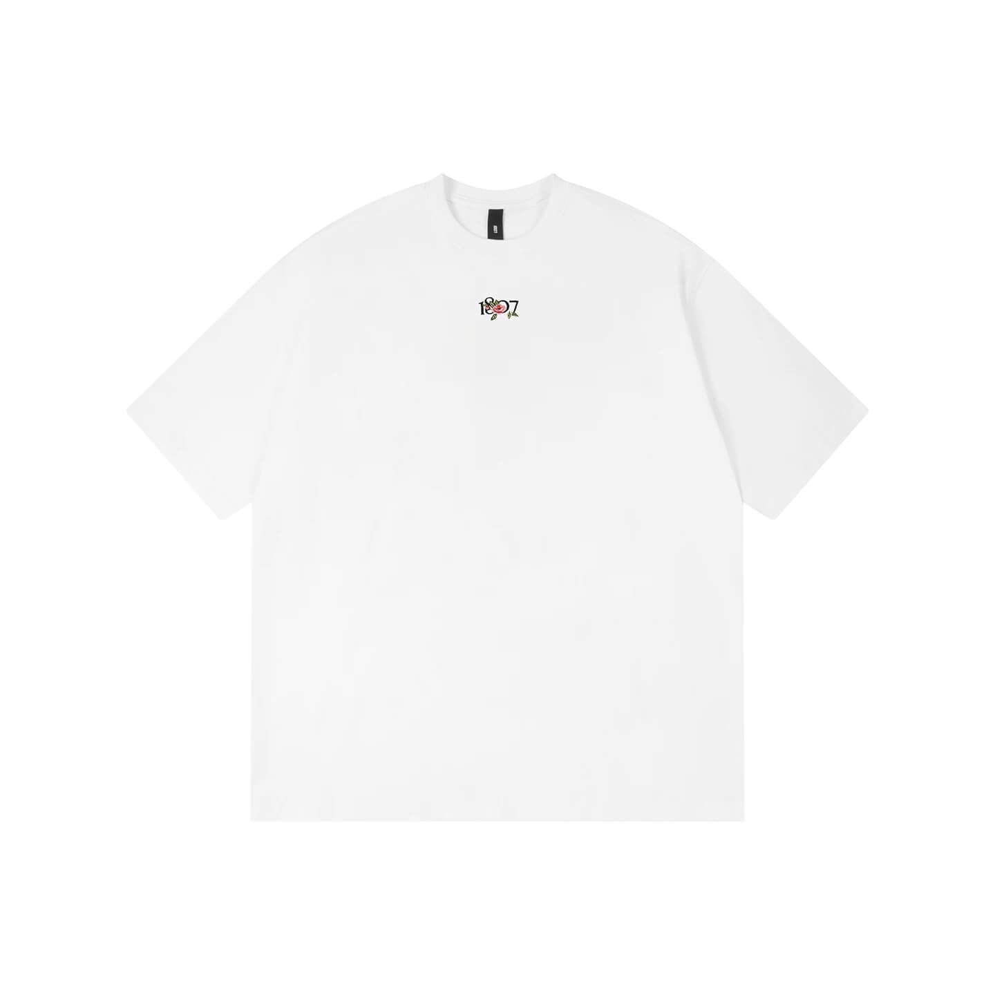 1807 Rose Logo Print Embroidered Short Sleeve Tee