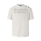 YADcrew Shoulder Rose Button Tee
