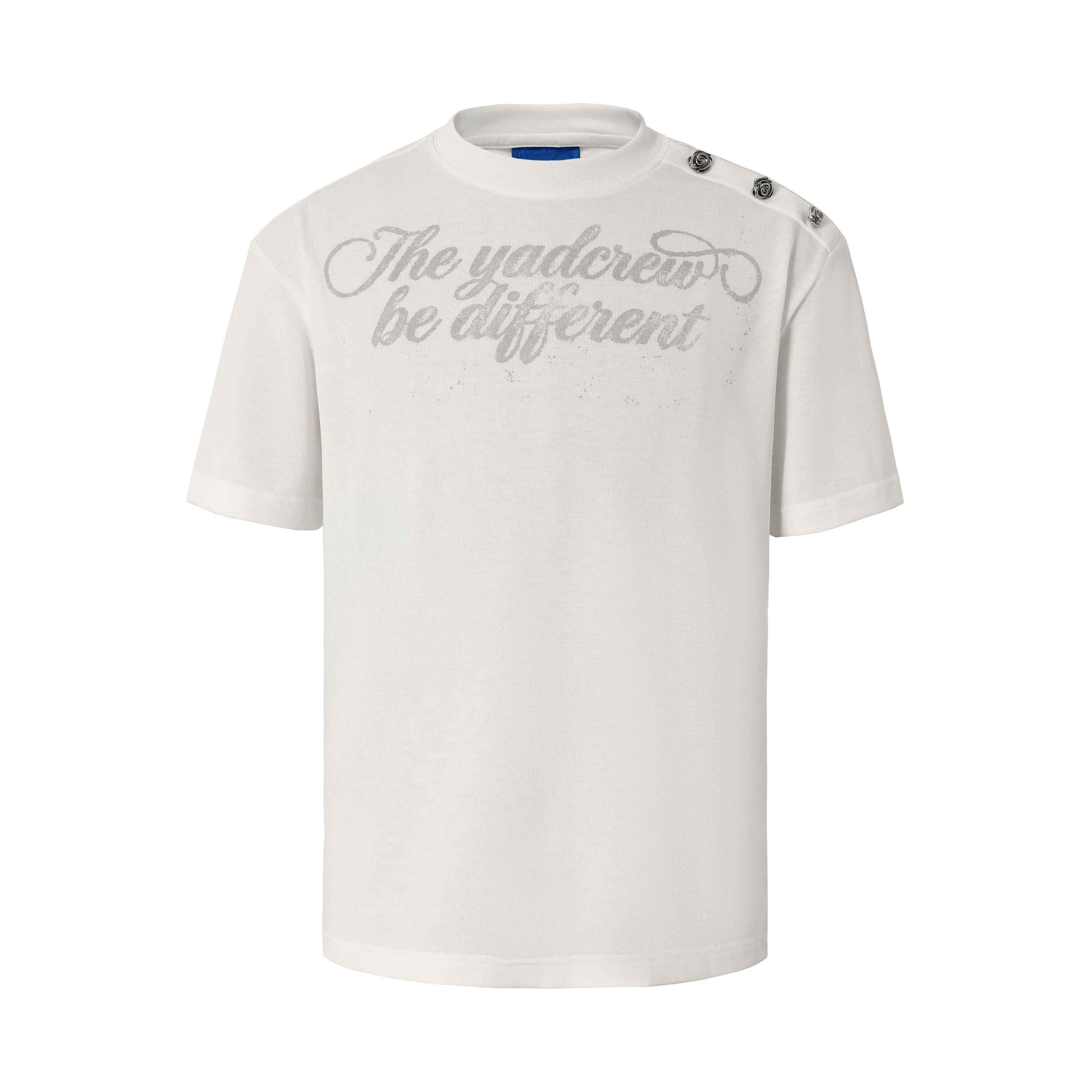 YADcrew Shoulder Rose Button Tee