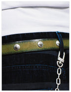 Remedy Washed Color Metal Studded Leather Belt