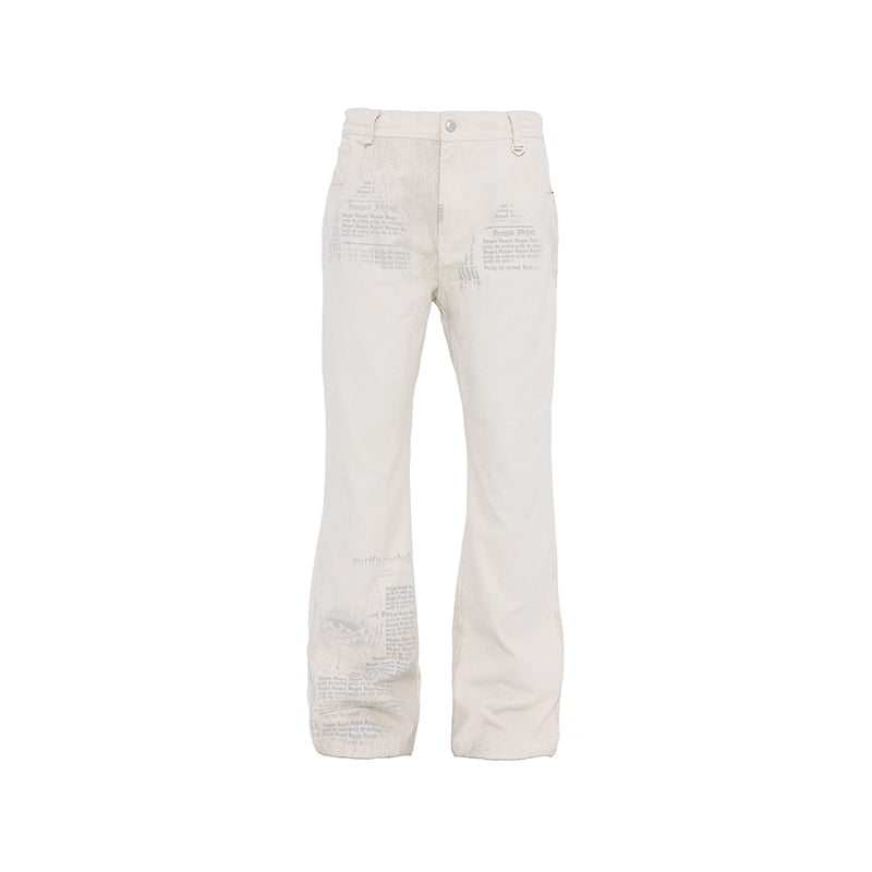 JHYQ Letters Printed Work Pants