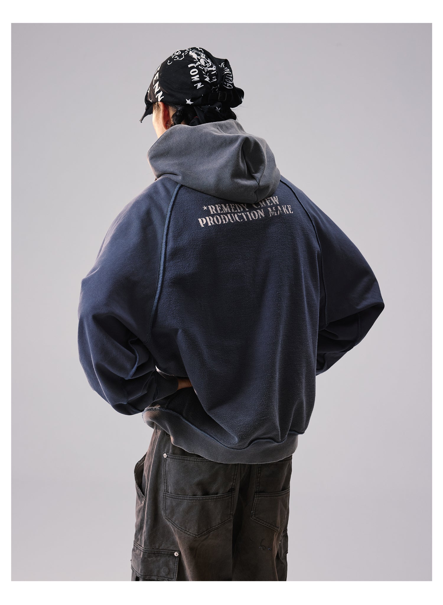 Remedy Washed Reversible Raglan Hoodie