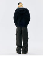 MEDM Mohair Hooded Zip Up Jacket