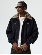 MEDM Detachable Collar Suede Jacket