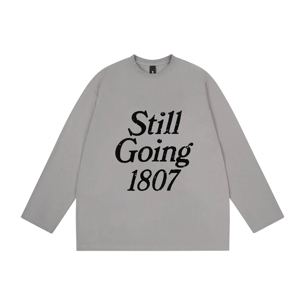 1807 STILLGOING Vintage Flocked Print Long Sleeve Tee