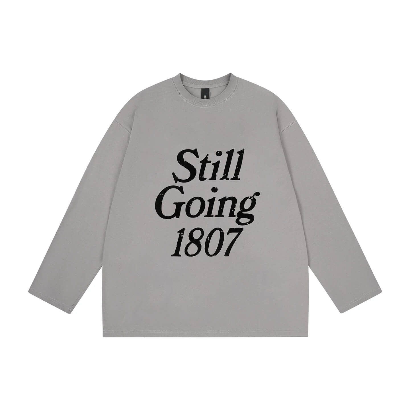 1807 STILLGOING Vintage Flocked Print Long Sleeve Tee
