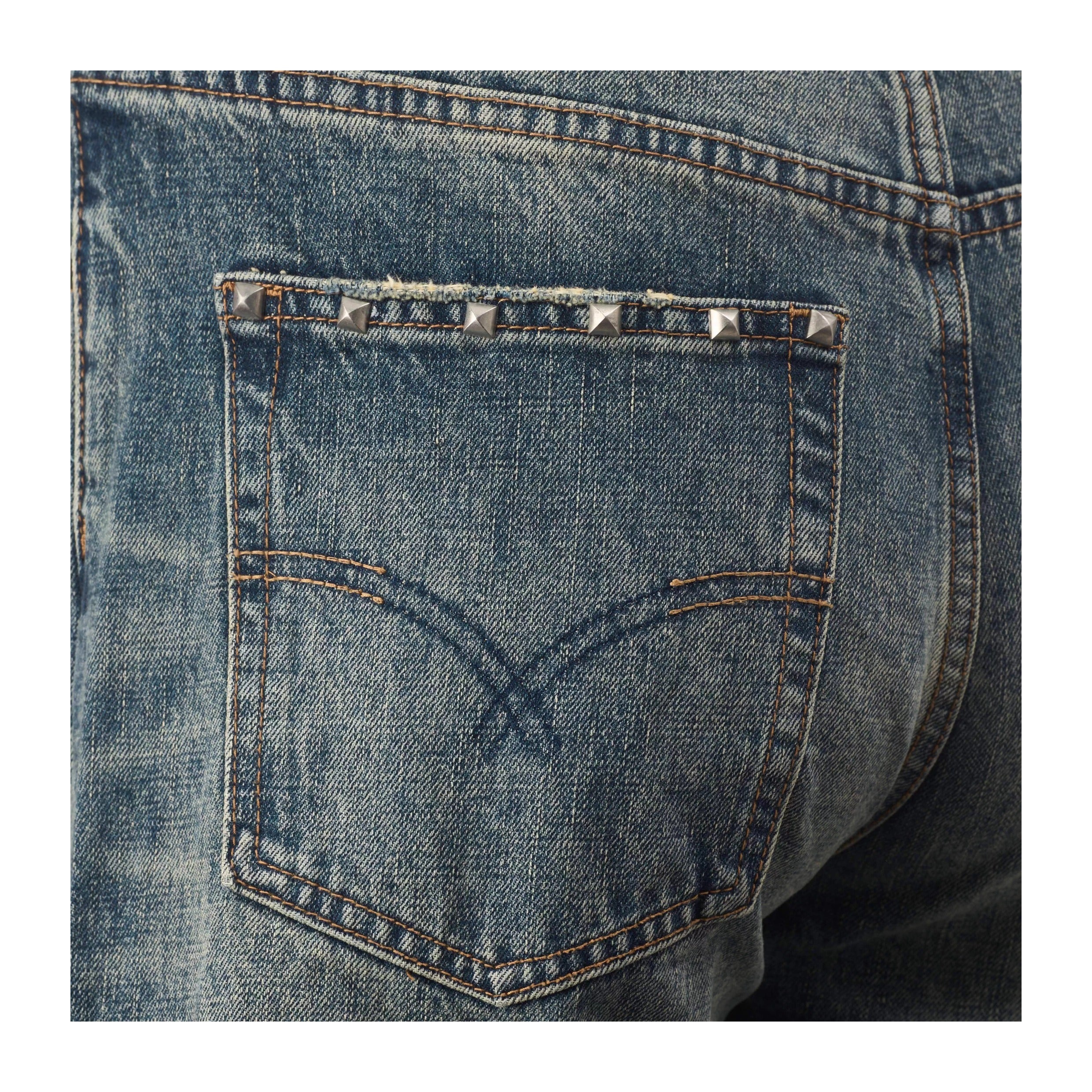 KARMANISTIC Riveted Washed Baggy Jeans