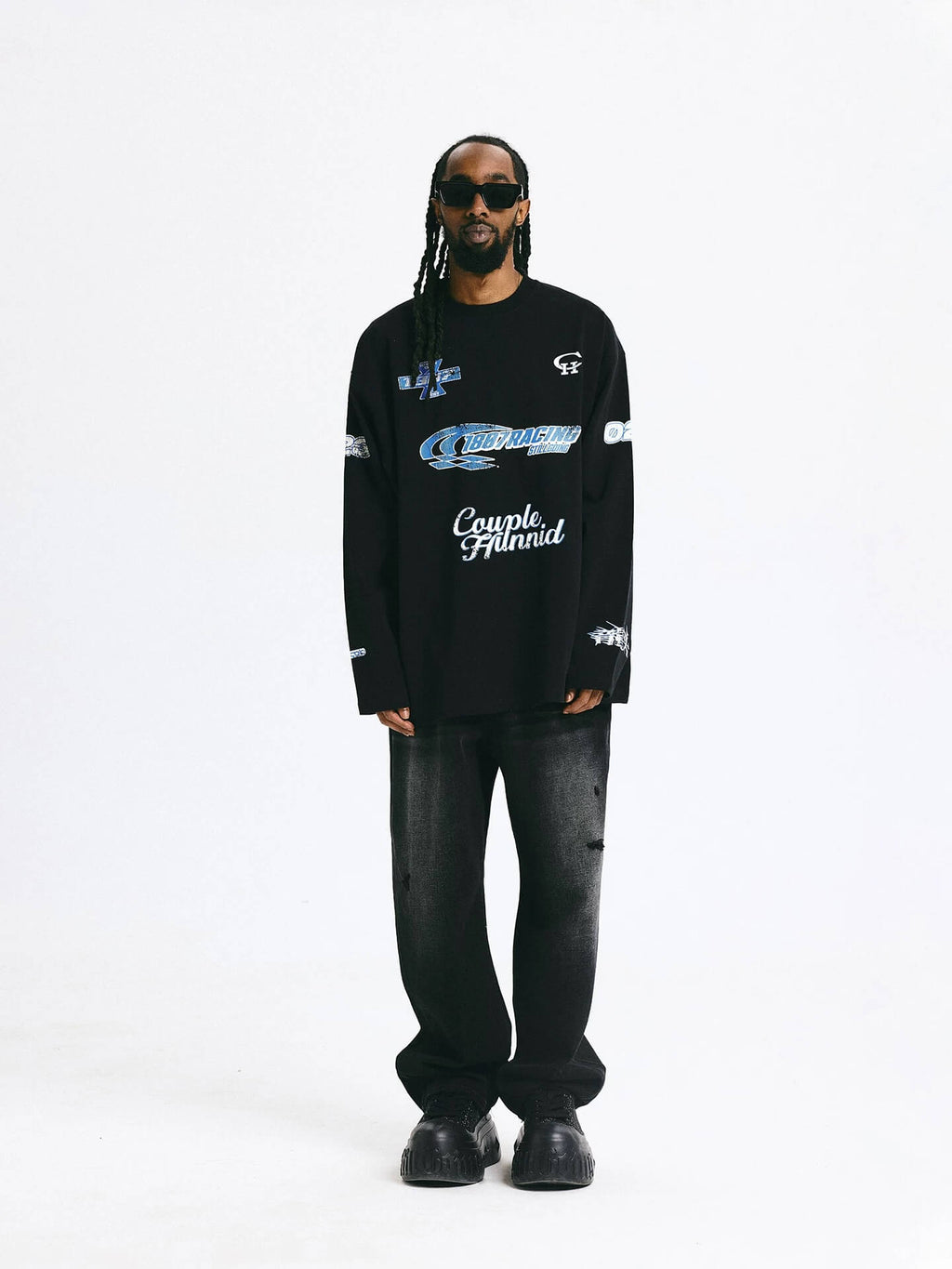 1807 × CH Dragon Head Vintage Printed Long Sleeve Tee