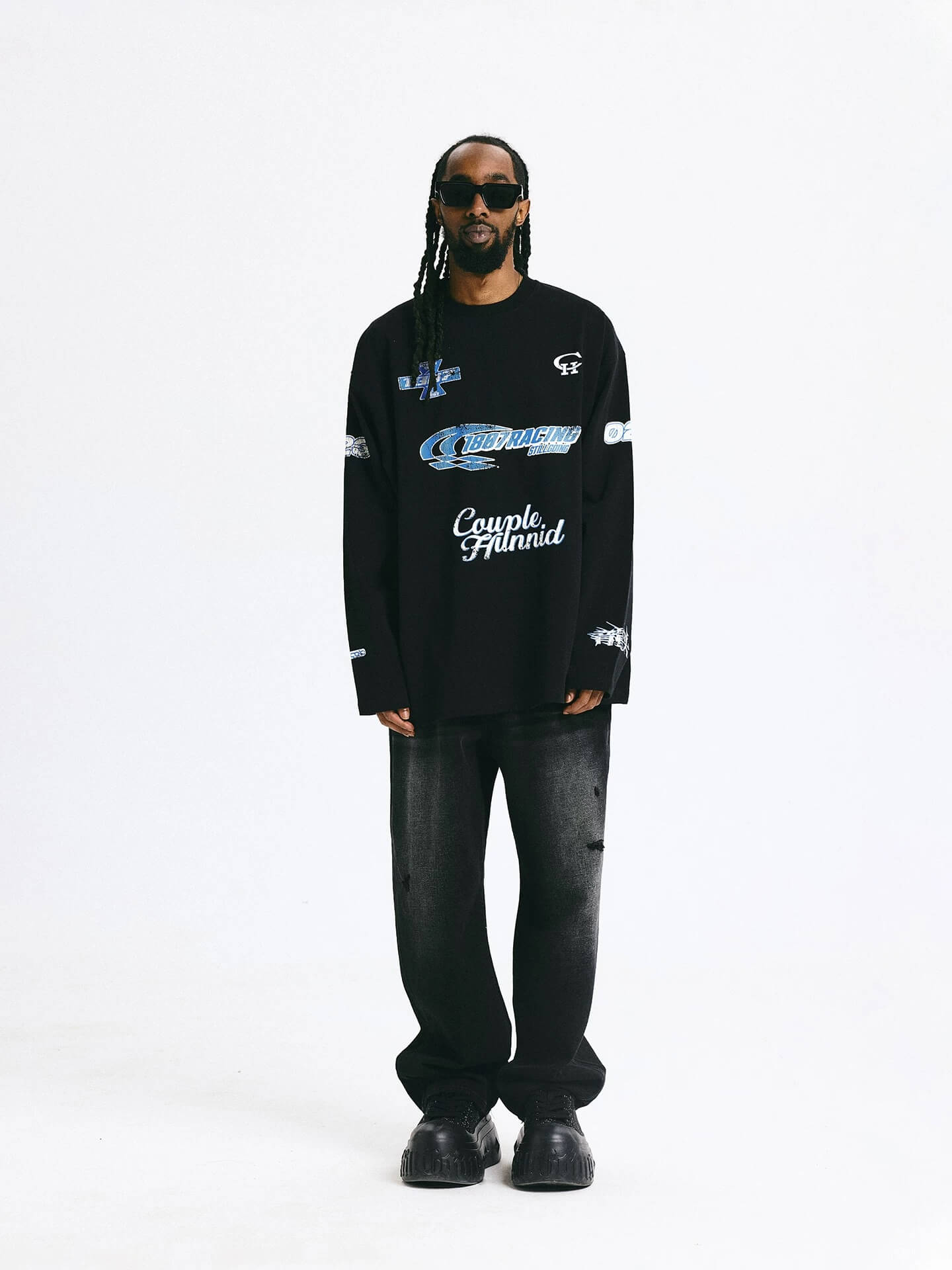1807 × CH Dragon Head Vintage Printed Long Sleeve Tee