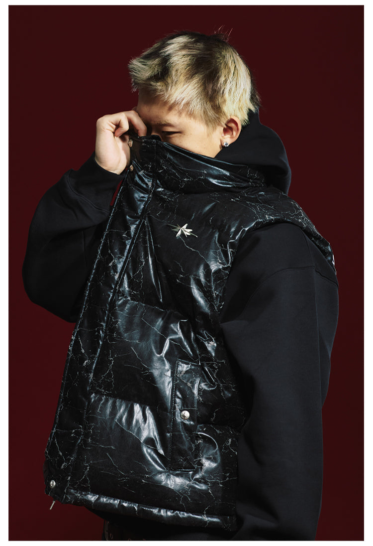 Remedy Cracked Design Puffer Vest