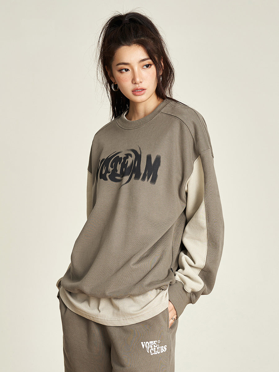 VOTE Contrast Color Rotating Sweatshirt