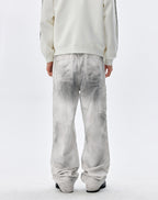 MEDM Gemstone Studded Double Knee Washed Jeans