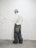 UNDERWATER Dirty Dye Aged Torn Baggy Jeans