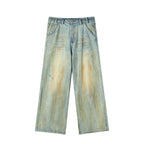 JHYQ Vintage Dirty Dyed Washed Baggy Jeans