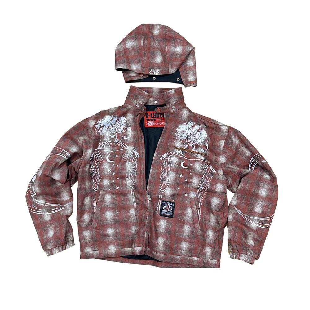 EVETS Plaid Detachable Hood Jacket
