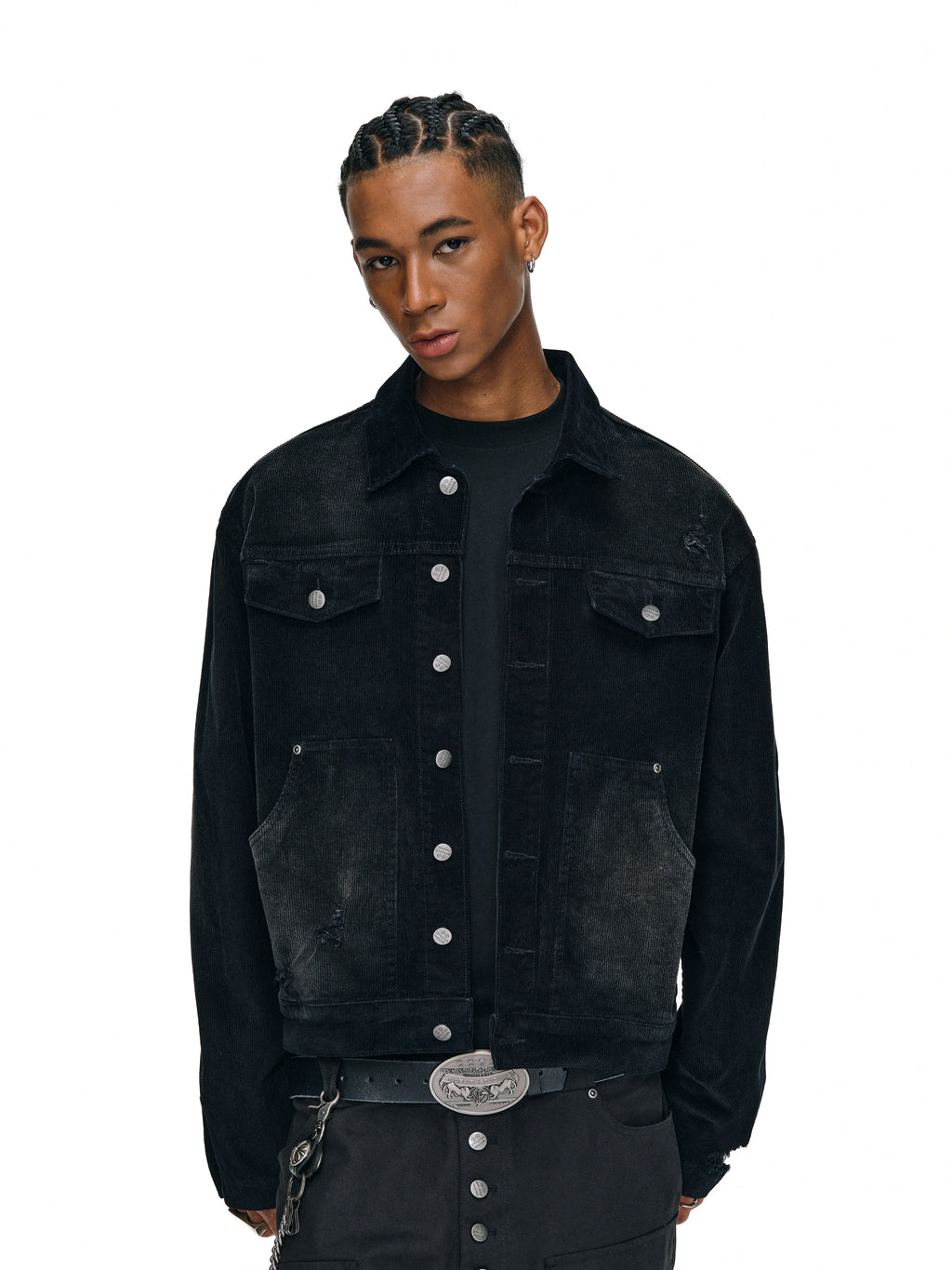 ANTIDOTE Distressed Washed Corduroy Work Jacket