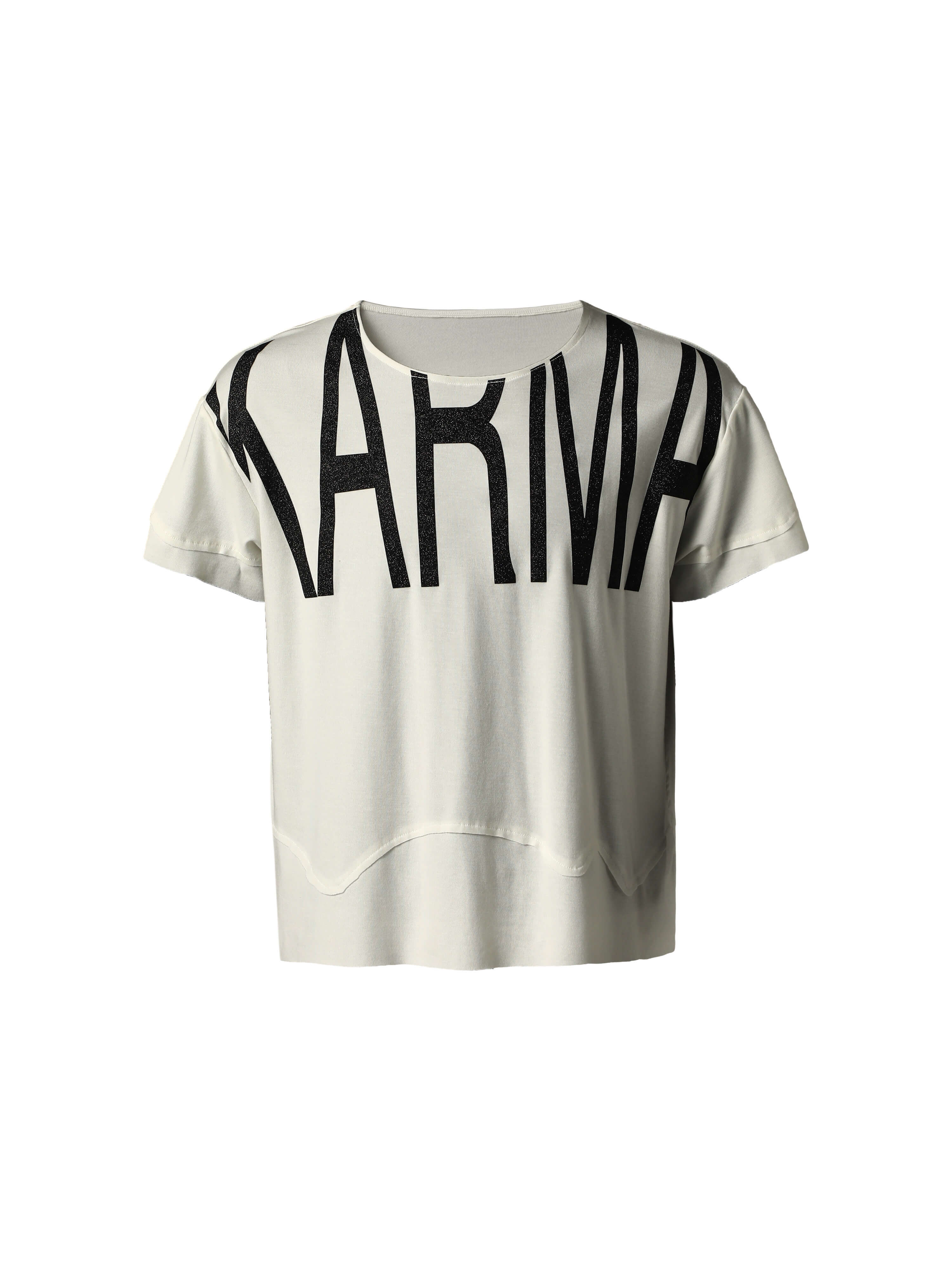 KARMANISTIC Glitter Logo Print Loose Fit Tee
