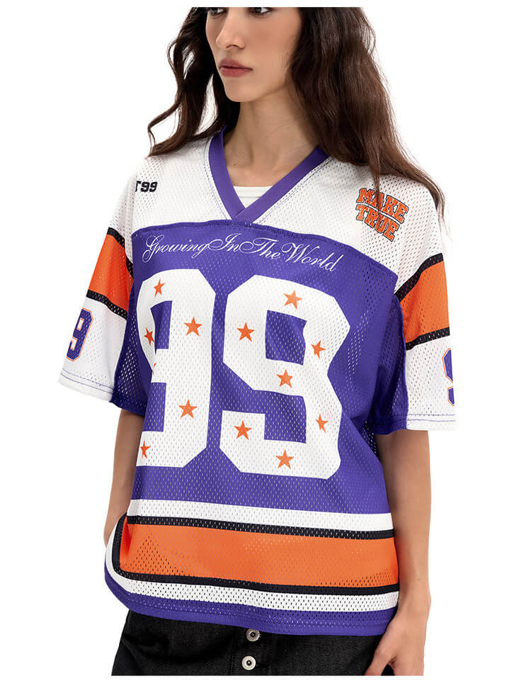 F3F Select Star 99 Numbering Color Block Mesh Short Sleeve Jersey