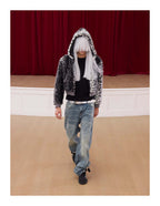KARMANISTIC Leopard Fur Hooded Jacket