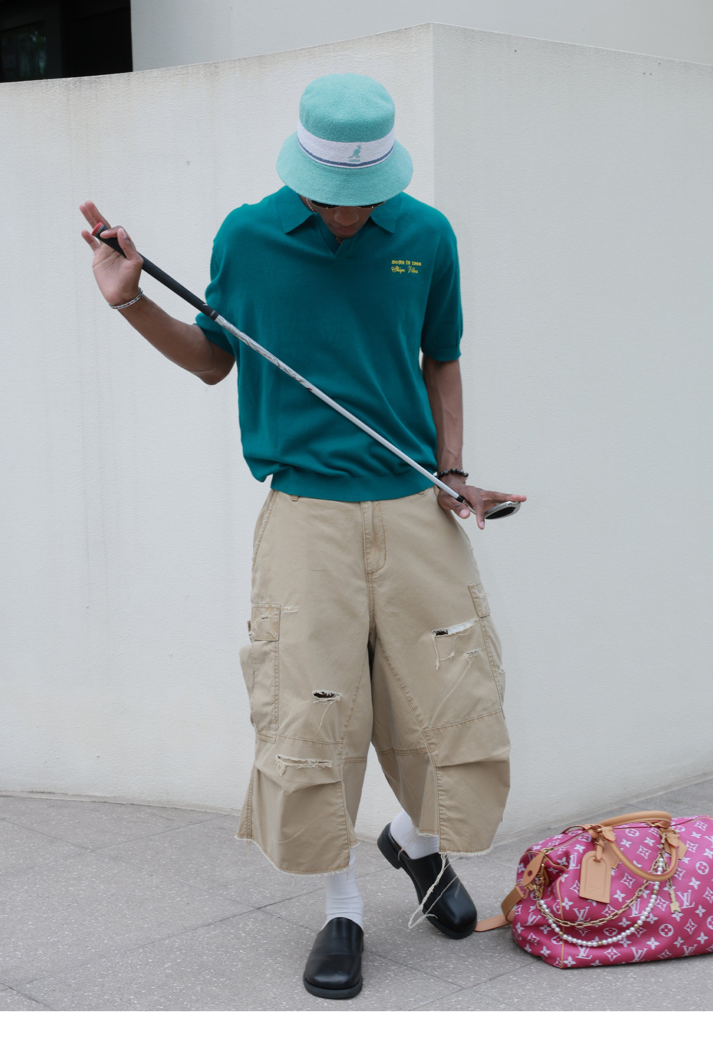 STEEPC Embroidered Boxy Knit Polo
