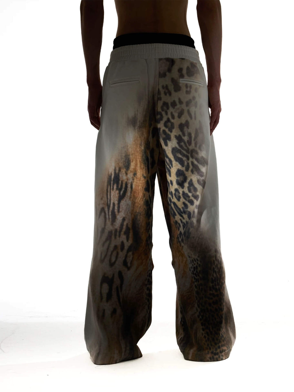 Night Lab Leopard Print Double Waistband Sweatpants