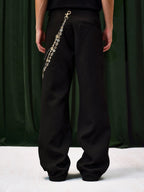 YADcrew Chain Embroidered Western Pants