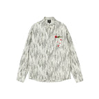 Achock Rose Embroidery Washed Long Sleeved Shirt