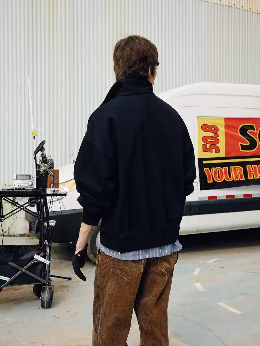 SOD Co. Star Embroidered Half Zip Sweatshirt