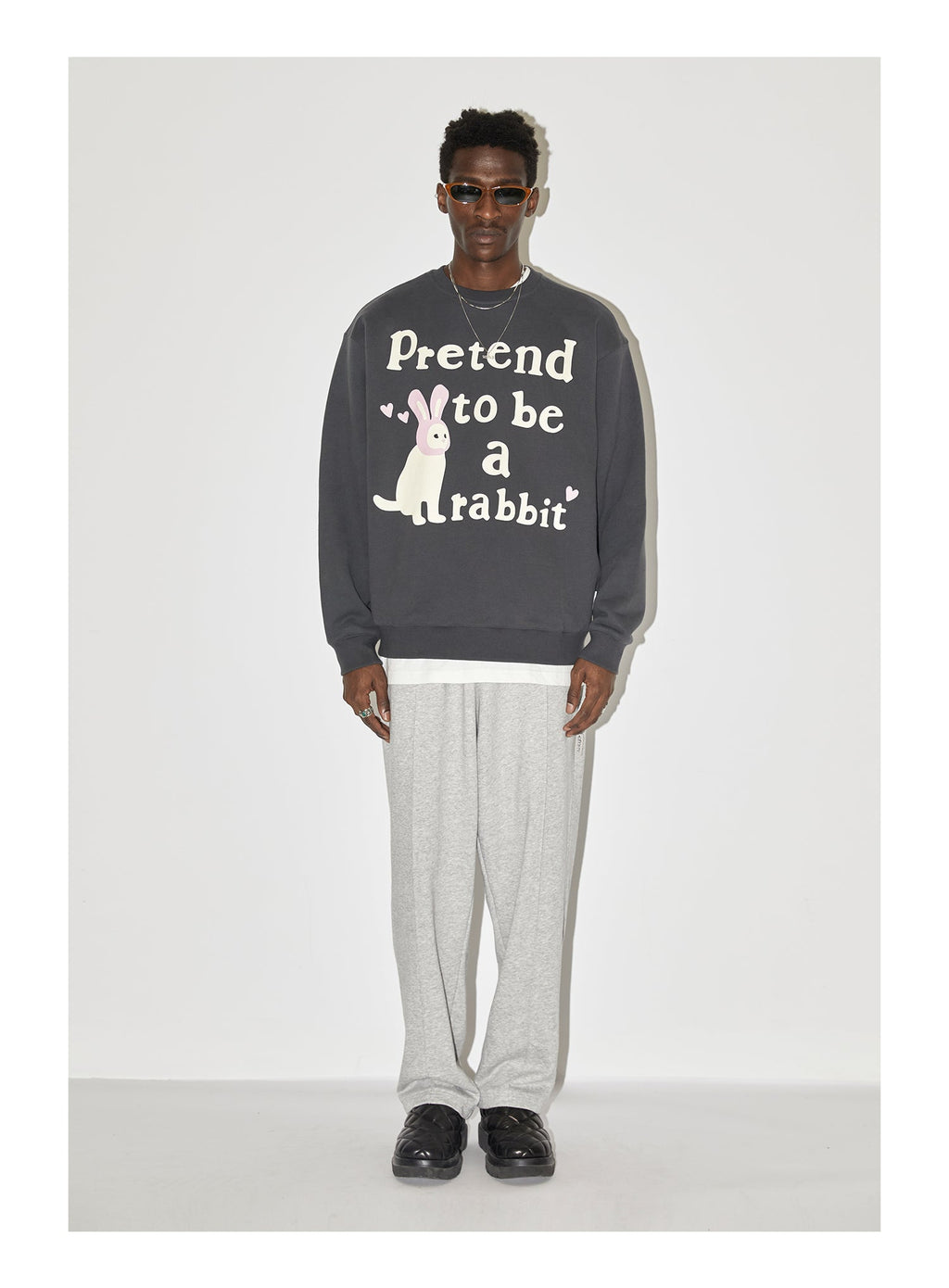 EMPTY REFERENCE Rabbit Kitten Print Sweatshirts