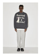 EMPTY REFERENCE Rabbit Kitten Print Sweatshirts