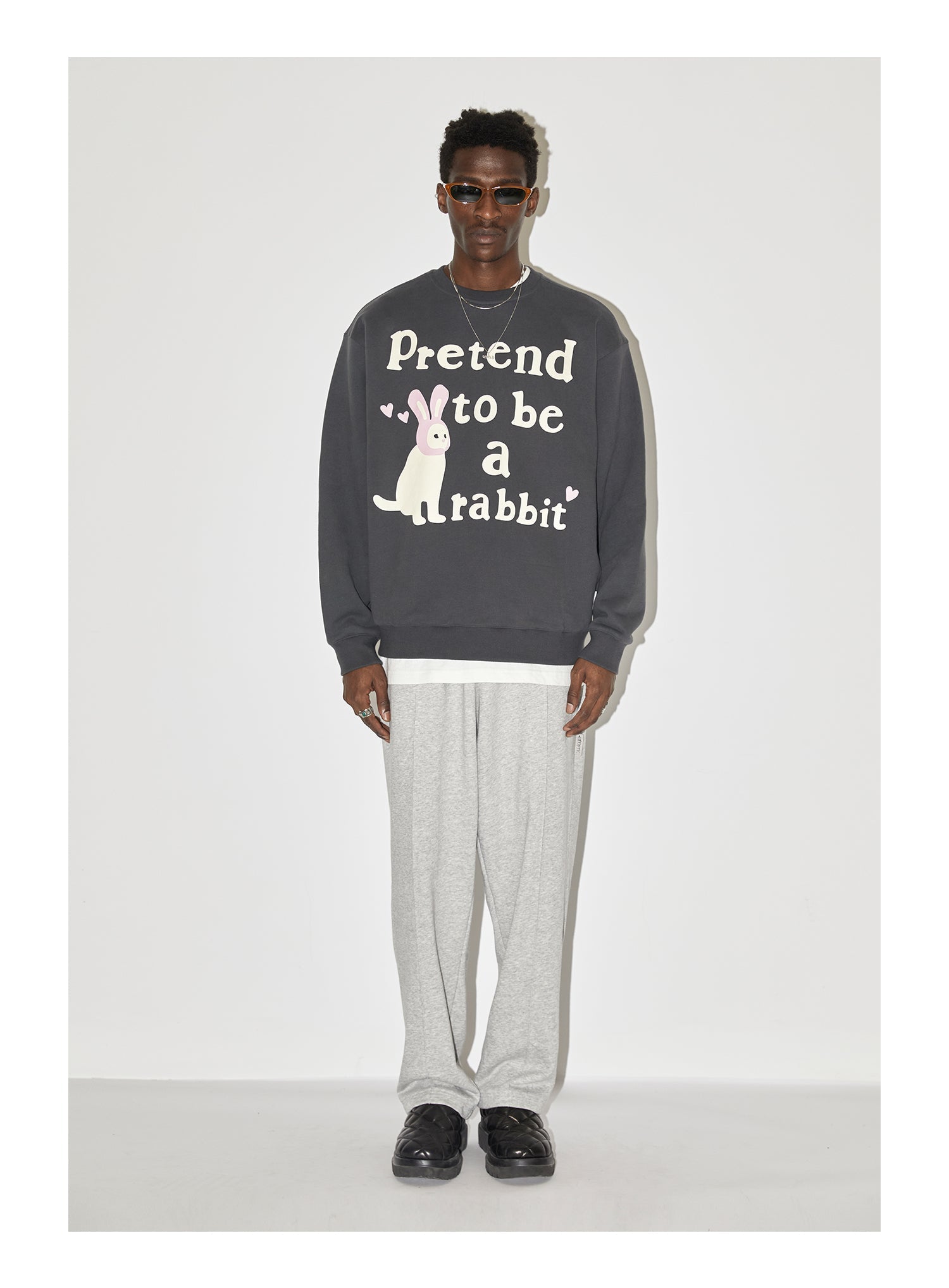 EMPTY REFERENCE Rabbit Kitten Print Sweatshirts