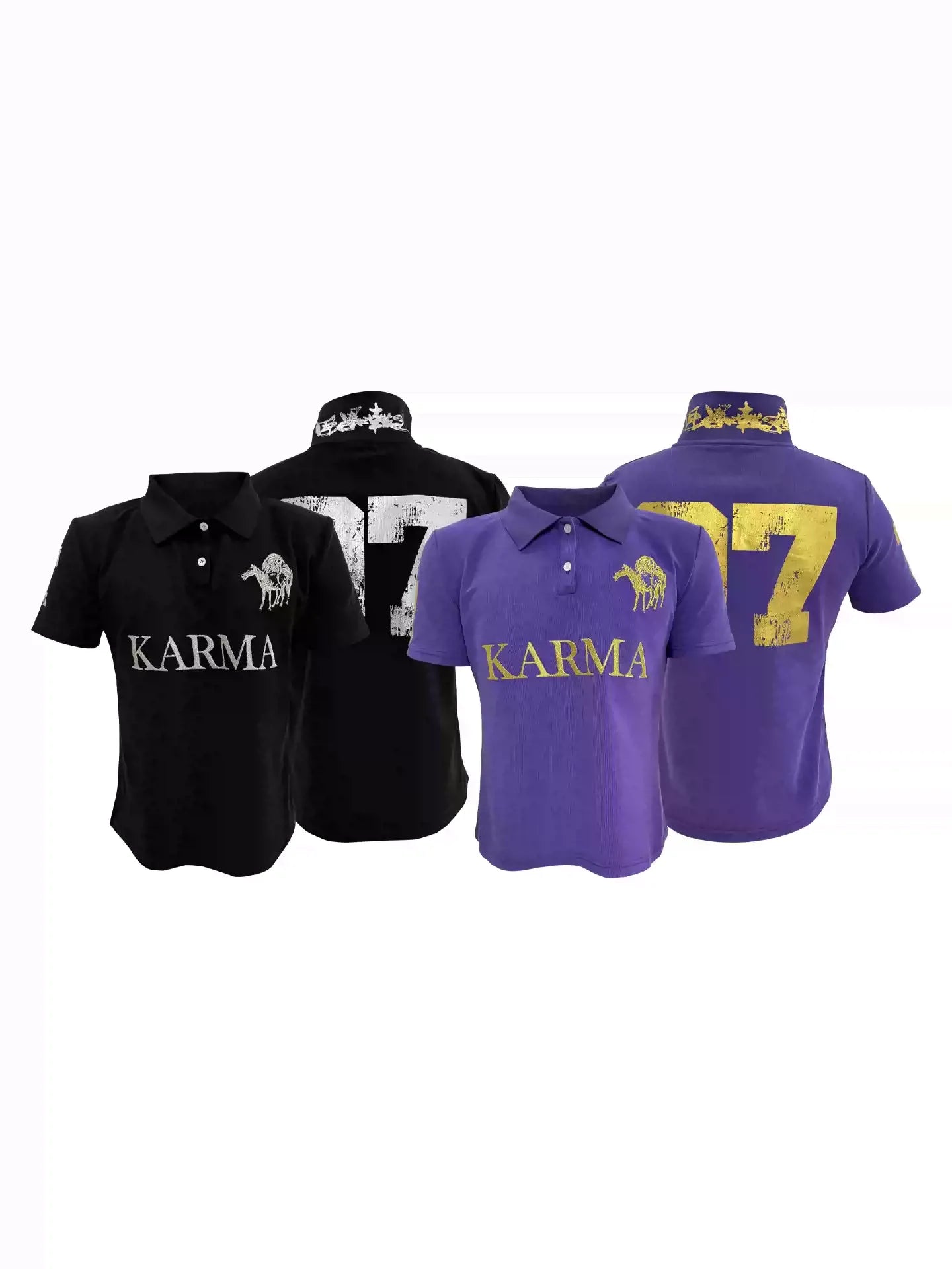 KARMANISTIC Embroidered and Printed Short Polo Shirt