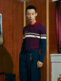 SOD Co. Rib Knit Striped Polo Shirt