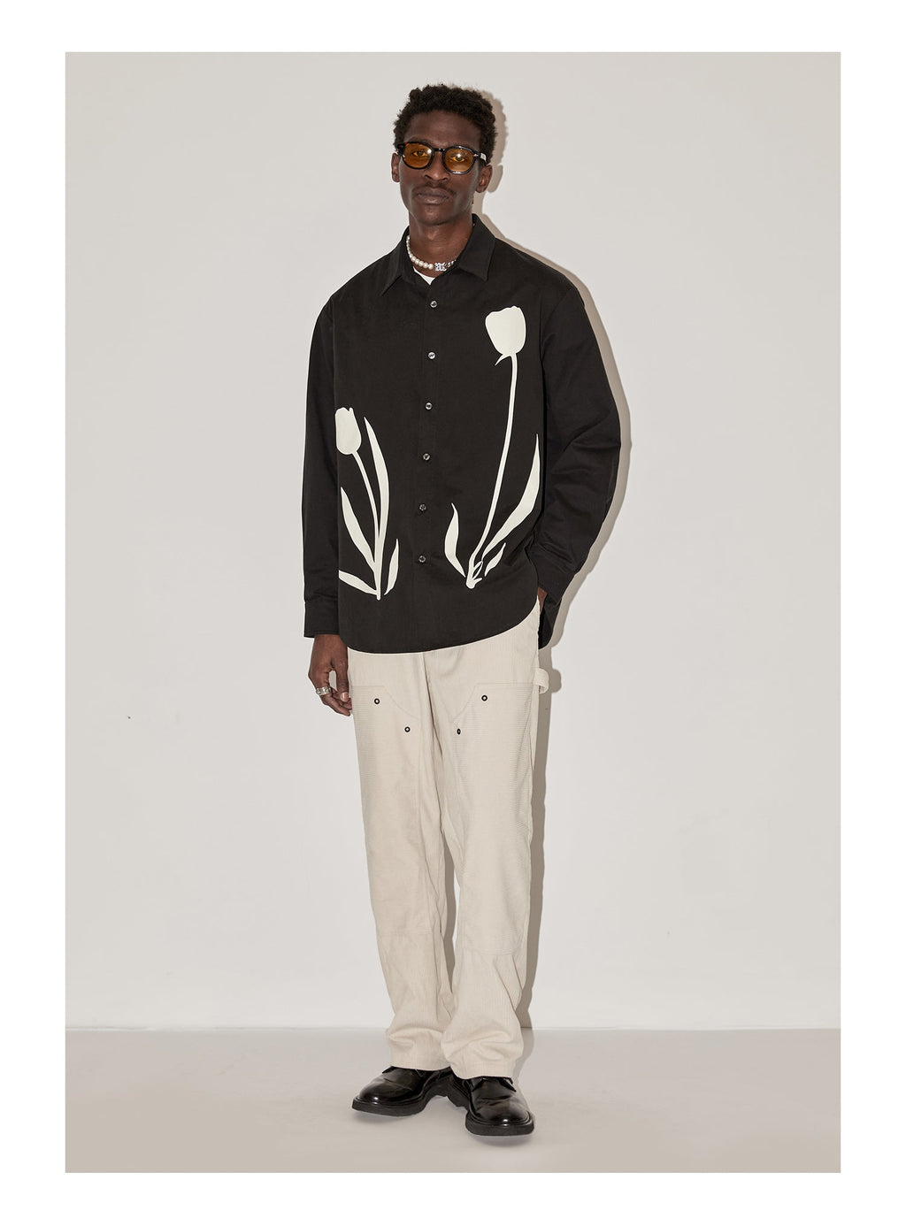 EMPTY REFERENCE Tulip Print Long Sleeved Shirt