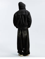 MEDM Fur Lined Washed Work Hooded Jacket