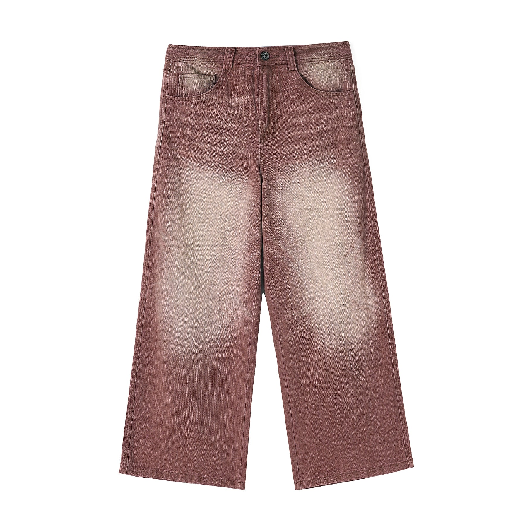 JHYQ Bordeaux Red Wash Baggy Jeans