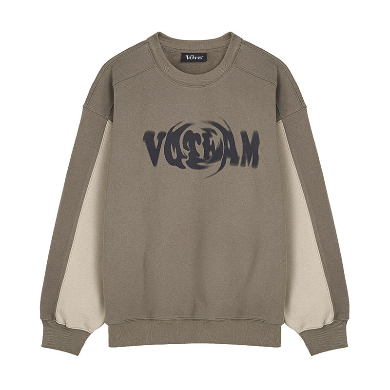 VOTE Contrast Color Rotating Sweatshirt