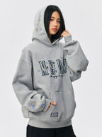 MEDM Ethnic Flower Embroidered Hoodie