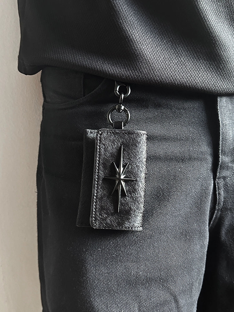 Remedy Metal Studded Keychain Coin Card Leather Wallet