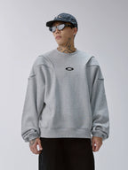 F2CE Pleated Splicing Embroidered Logo Sweatshirt