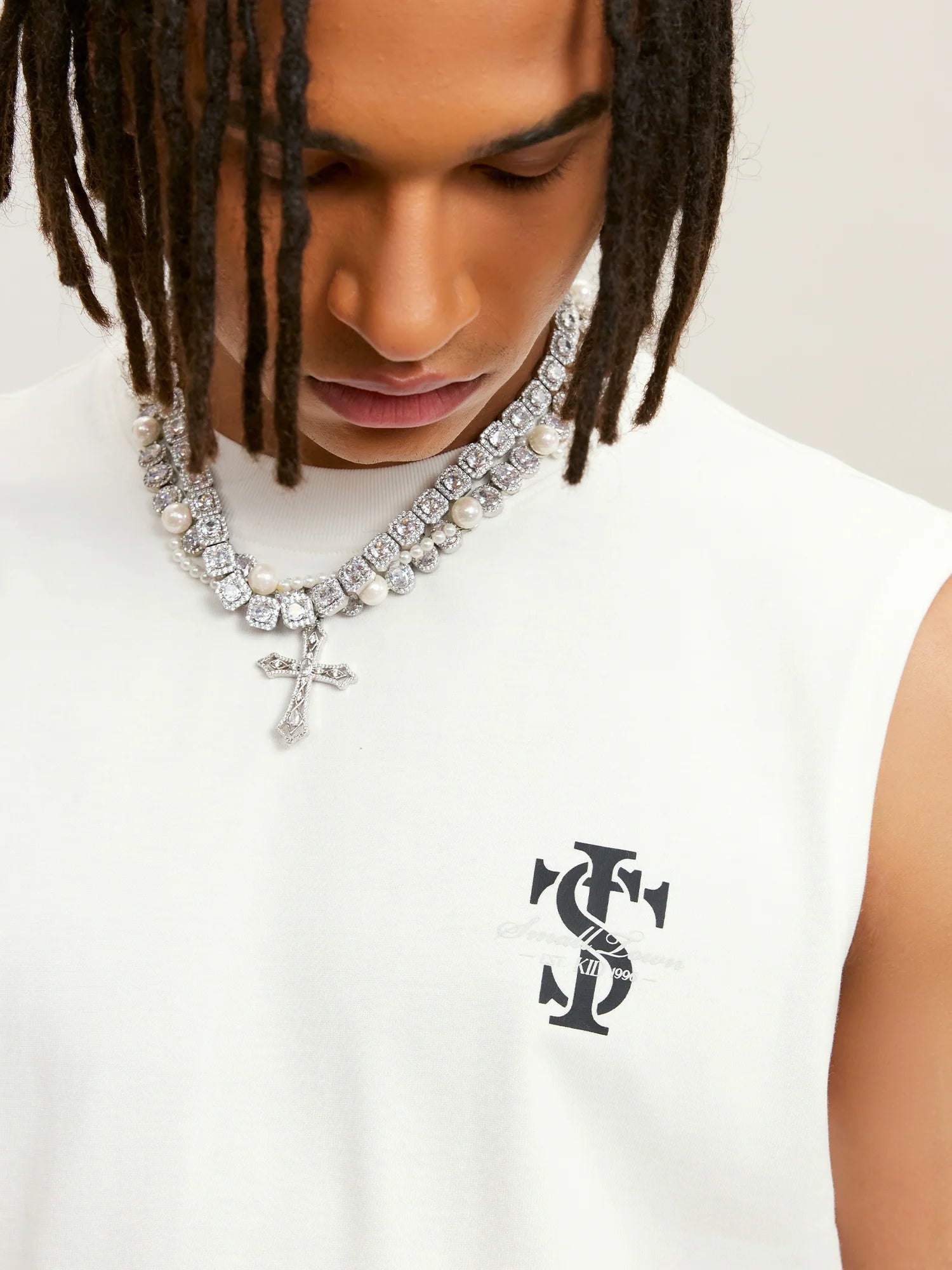 Small Town Kid Logo Print Sleeveless Tee